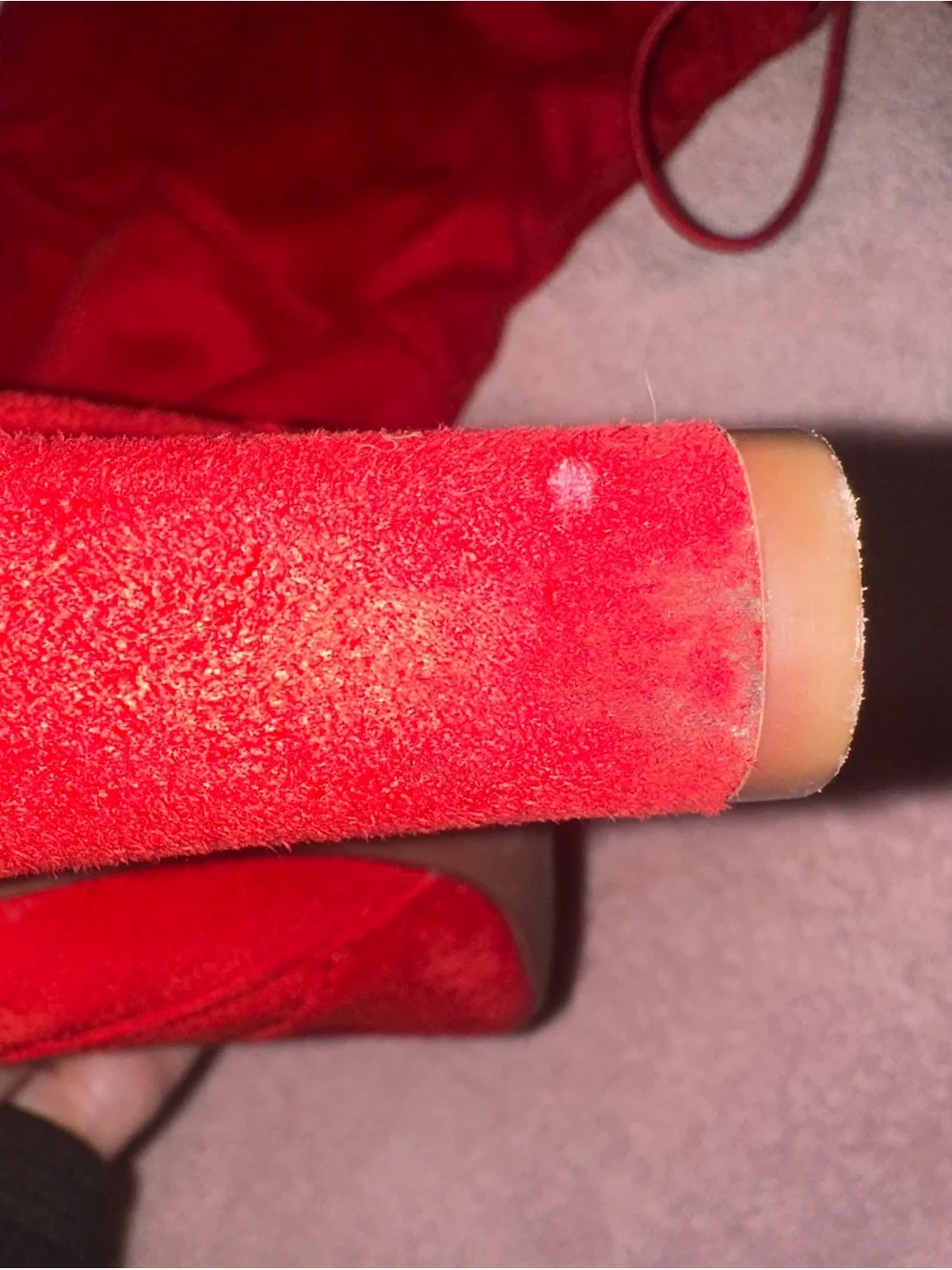 Shoe Dazzle Red Over-the-Knee High-Heel Boots